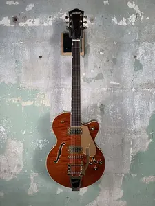 Gretsch Limited Edition Electromatic Flame Okoume Broadkaster Jr. 2025 - по настоящее время - Оранжевый Roundup