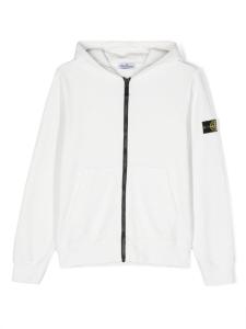 Stone Island Junior куртка с капюшоном и логотипом Compass, белый