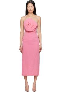 Розовое платье-футляр миди Blumarine