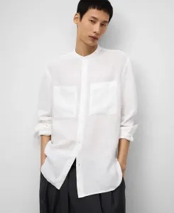 Мужская рубашка из европейского льна с воротником мао Adolfo Dominguez, белый