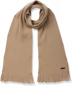 BOSS женский шарф из шерстяной ткани с логотипом, Medium Flax Seed