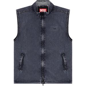 DIESEL Жилет без рукавов с эффектом денима, Dark Blue