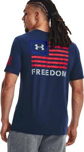 Новая мужская футболка с надписью «Freedom Banner» от Under Armour, (408) Academy/Royal/Red