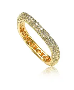 Тонкое современное кольцо-лента с квадратным паве из стерлингового серебра Suzy Levian Suzy Levian New York, gold