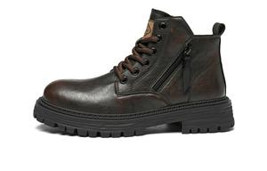 HLA Мужские ботинки Martin черно-красно-коричневые бронзово-красно-коричневые, цвет Red Brown