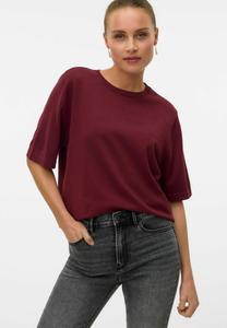 Футболка Vero Moda Basic T-shirt, Tawny Port/Dark Red