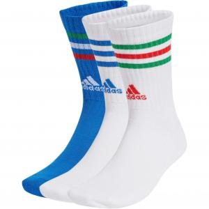 Низкие носки унисекс набор из 3 пар Adidas, 3 Pack (синий+белый+белый)