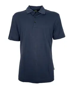 Поло-Рубашка из лиоцелла с вышитым логотипом, синяя. Hugo, синий