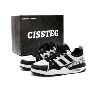 CISSTEG Легкие и дышащие лоу-топ скейтборд кроссовки унисекс белый черный - градиент, цвет Gradient