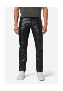 Кожаные брюки № 3 джинсы tr классического 5-карманного фасона из вощеной коровьей кожи - прямой крой Ricano, черный