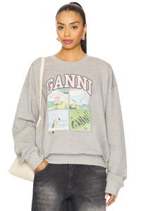 Оверсайз-толстовка Isoli bd Ganni, paloma melange