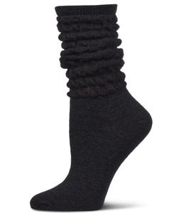 Женские носки Contessa Loose Knit Slub Extended Crew Socks MeMoi, Black heather