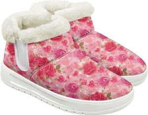 Quxjehoe Женские зимние снегоступы с теплой пушистой подкладкой, удобные ботинки, противоскользящие, водонепроницаемые, для улицы, с белой подошвой, размеры 6-13,5