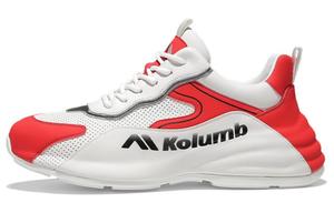 Kolumb Колумб амортизирующие нескользящие дышащие низкие кеды мужские бело-красные, цвет White Red