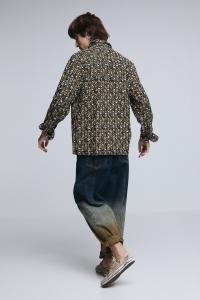 Рубашка с жаккардовым флоковым принтом