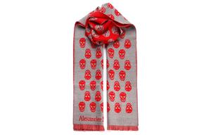 Alexander McQueen Вязаный шарф мужской красный, Red