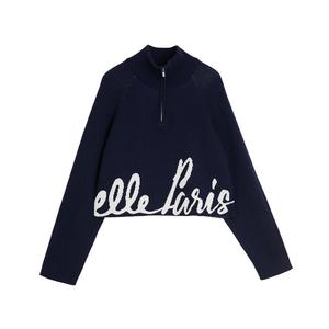 ELLE Свитер женский Navy Blue водолазка умеренный базовый слой