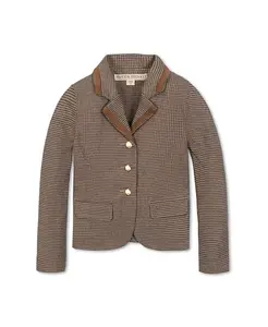 Детский пиджак из органического хлопка с начесом от Hope & Henry для девочек. Hope & Henry, коричневый