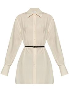 Givenchy шелковая рубашка с поясом, нейтральный цвет