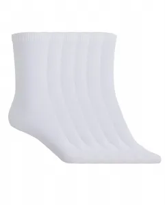 Набор из 6 пар однотонных хлопковых носков Basix Punto Blanco, белый