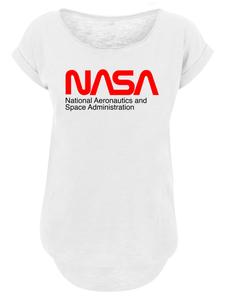 Удлиненная футболка с надписью NASA Aeronautics And Space белого цвета F4NT4STIC