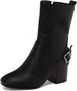 LYYSKY Женские красивые узкие ботинки на щиколотке. Размер соответствует длине подошвы стопы. См. таблицу размеров и описание продукта. Размер US3-US17/EU33-EU50., Black(T106-8)