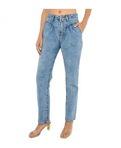 Синие мраморные джинсы с высокой талией One Teaspoon, синий