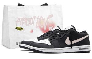 Jordan Эйр 1 Блэк Пинк Панк низкие винтажные баскетбольные кроссовки унисекс черный белый розовый, цвет Black White Pink