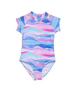 Костюм для серфинга с короткими рукавами Snapper Rock для девочек Water Hues — Little Kid, Big Kid, синий