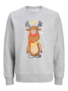 Толстовка JACK & JONES JJXmas Jolly, пятнистый серый