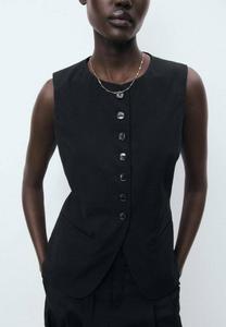 Жилет WITH BUTTONS Mango, черный