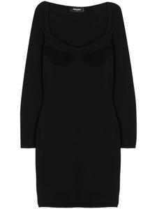 Dsquared2 knitted crepe mini dress, черный