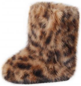 Женские короткие зимние ботинки Gegefur с искусственным мехом, пушистые, до середины голени, теплые и удобные, для улицы, на плоской подошве, Multicolor-V