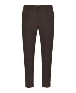Плиссированные фланелевые брюки Paolo Pecora, коричневый