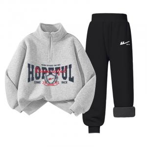 Детская повседневная спортивная одежда WARRIOR, [fleece-lined]серый/h star english-черный/h silicone return белый k