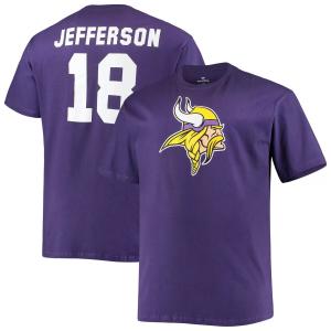 Мужская фиолетовая футболка с именем и номером игрока Justin Jefferson Minnesota Vikings Big & Tall Fanatics