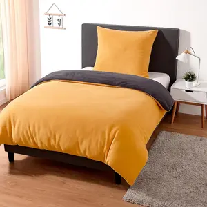 Комплект постельного белья Heimtexland Teddy Flannel с двумя вещами | Зимний пододеяльник | Мягкий и теплый | Наволочка 80x80 | Пододеяльник 135x200 | Идеальный подарок с эффектом кашемира на Рождество, тип 751 Карри heimtexland