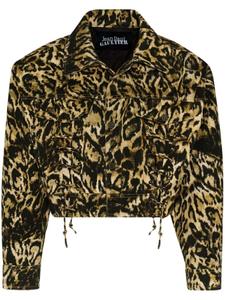 Jean Paul Gaultier джинсовая куртка с леопардовым принтом, коричневый