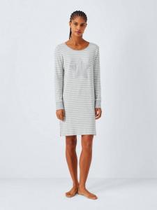 Edie Star & Stripe ночная сорочка с длинными рукавами John Lewis, Grey