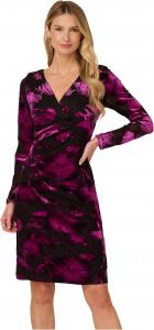 Платье Adrianna Papell Surplus Velvet Midi Dress, цвет Black/Violet