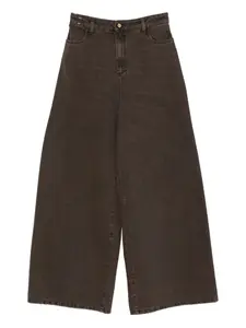 Джинсы из денима с пятью карманами и нашивкой-логотипом Alysi, коричневый