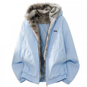 Пуховик Unisex Hooded Thickened Jeep, moonсветло-синий