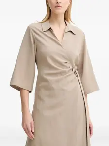 Платье миди с запахом Samsoe Samsoe, нейтральный