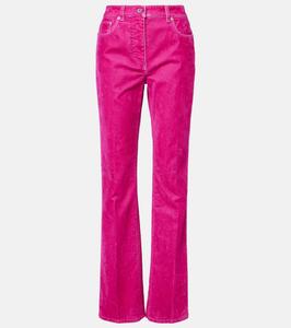 Прямые брюки из хлопковой смесовой ткани Ferragamo, Cherise Pink