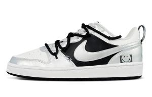 Nike Court Borough 2 Hip Hop Low top Kids' Skateboarding Shoes Silver Teenagers