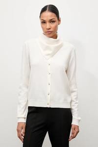 Кардиган из мериносовой шерсти с шарфом Answear.Lab, бежевый