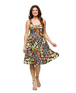 Женское платье-майка без рукавов длиной до колена 24seven Comfort Apparel, мультиколор