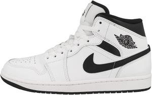 Кроссовки Nike Air Jordan 1 Mid для мужчин, White/White/Black/Black