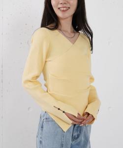 Пуловер из трикотажа перекрестного плетения, приталенный крой Archives, цвет Yellow