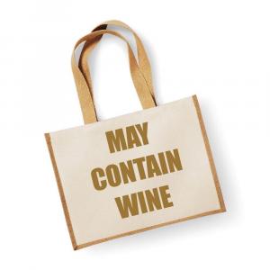 Большой джутовый мешок может содержать вино. Натуральный мешок с золотым текстом. 60 SECOND MAKEOVER, золото